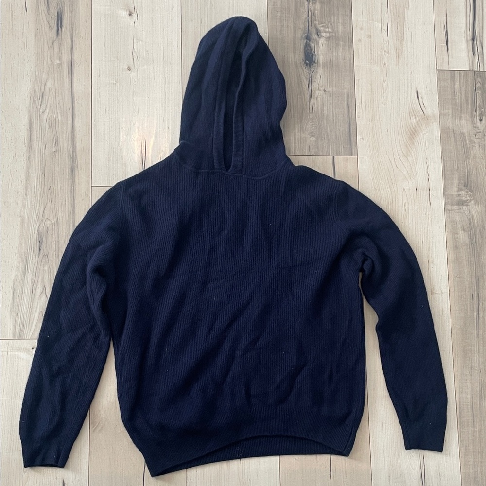 Benson Men's Navy Wool Knit Hoodie Sweater sXL